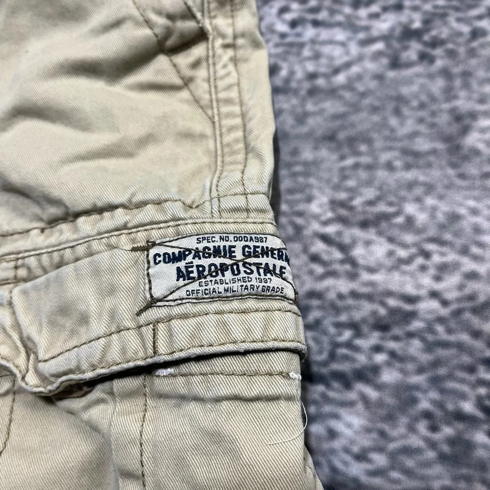 Aeropostale Cargo Shorts Mens 32 Beige Skater‎ Surf Preppy Baggy Vintage Y2K